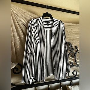 Never worn black & white striped INC blouse, size XL